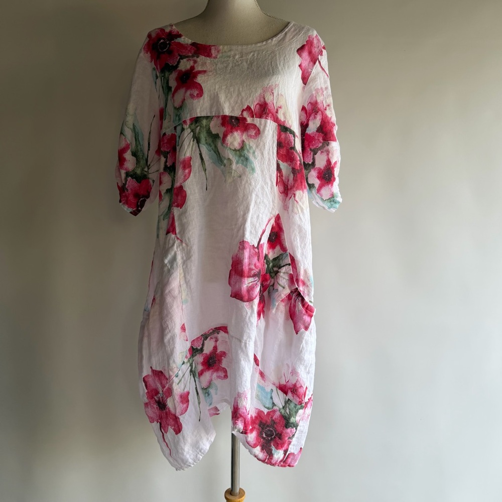 Vasna Floral Linen Dress - sz M